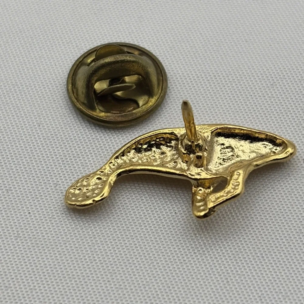 Manatee Gold Tone Animal Sea Creature Lapel Hat Pin
